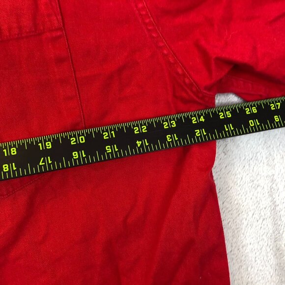 Eddie Bauer Men's Shirt Large Button Up Red Short Sleeve Casual Classic - Picture 4 of 9